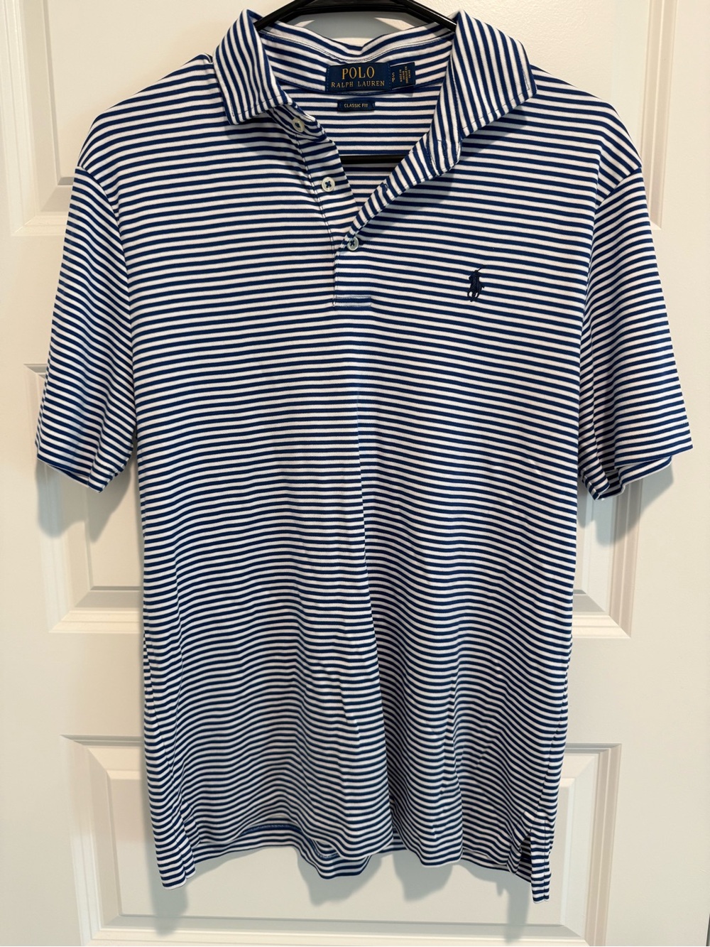 Blue and White Striped Polo Size Small